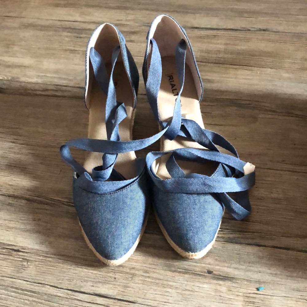 Denim Blue Wedge Heels